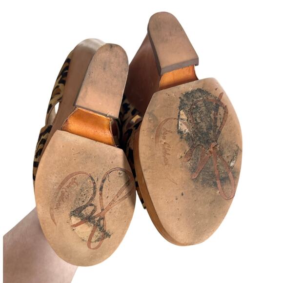 Sam Edelman Jorgia Leopard Tan Pony Hair & Leather Platform Wedge Sandal - Picture 7 of 10